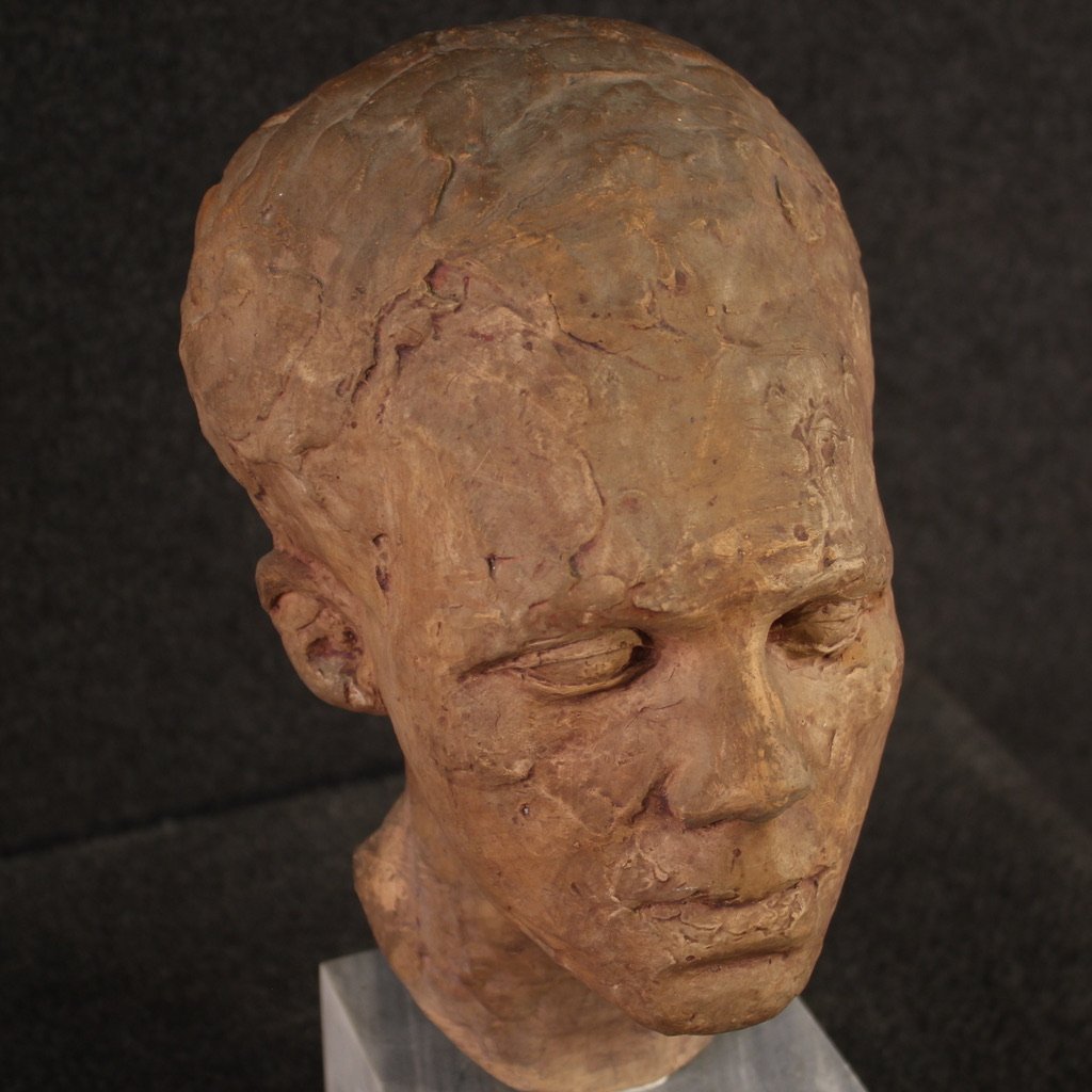 Scultura italiana in terracotta con base in marmo-photo-7