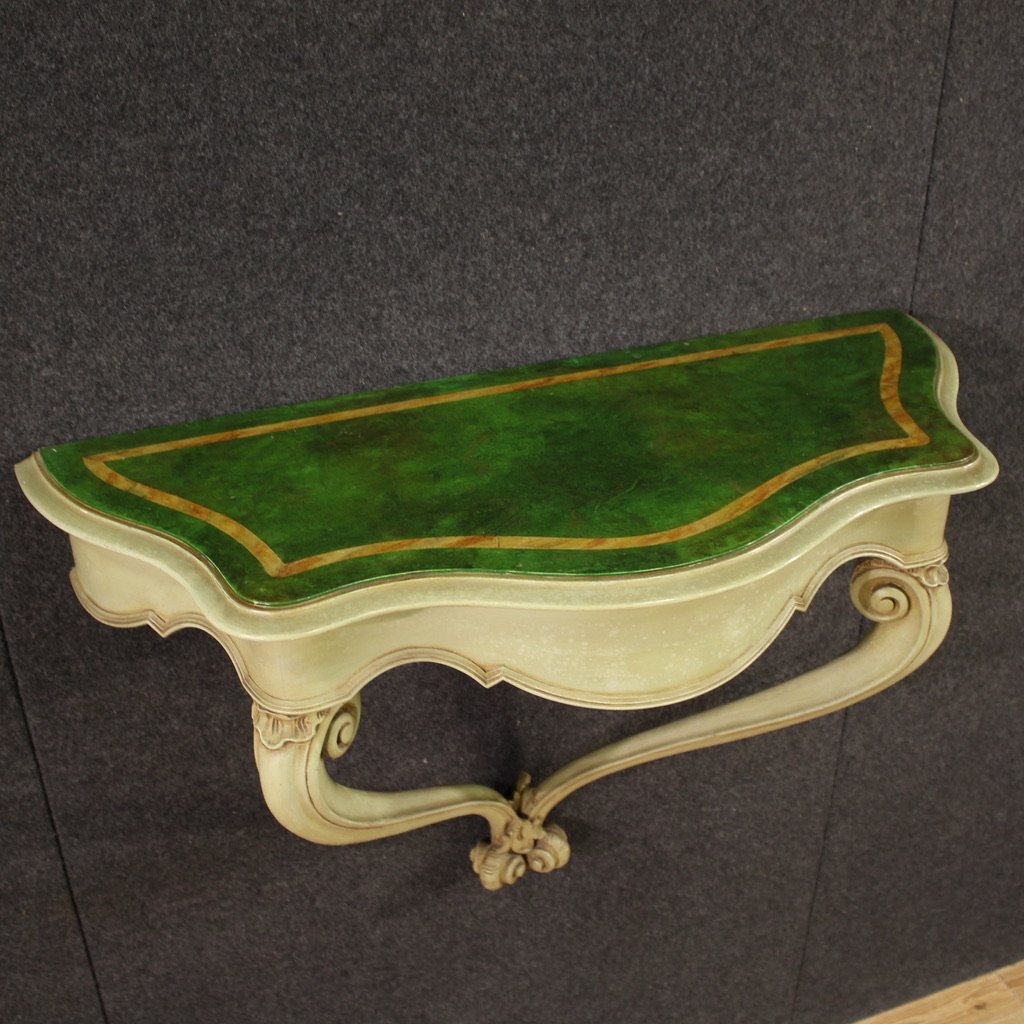 Console italiana laccata e dipinta-photo-6