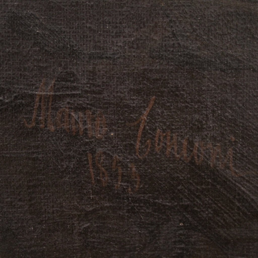 Grande dipinto firmato Mauro Conconi e datato 1853, Cristoforo Colombo-photo-1