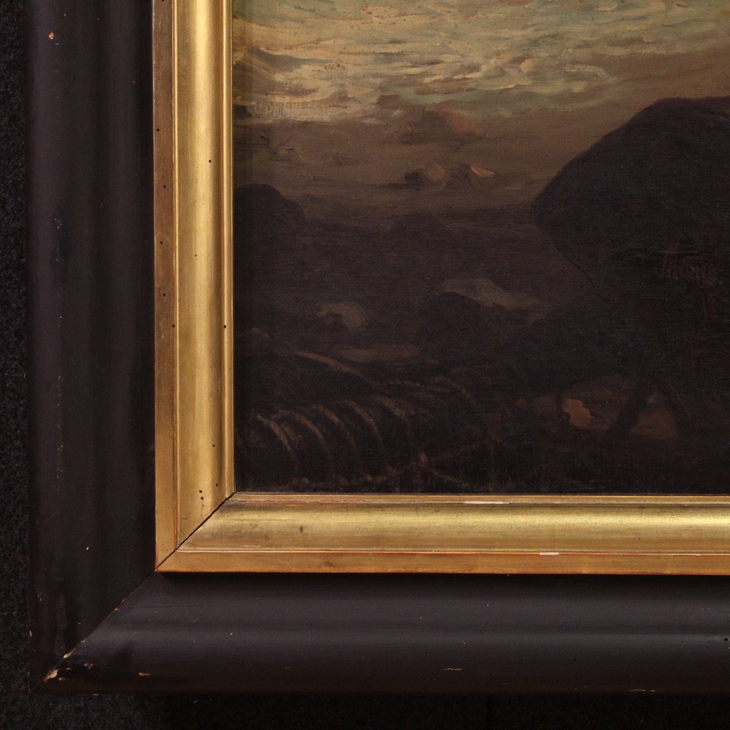 Grande dipinto firmato Mauro Conconi e datato 1853, Cristoforo Colombo-photo-4