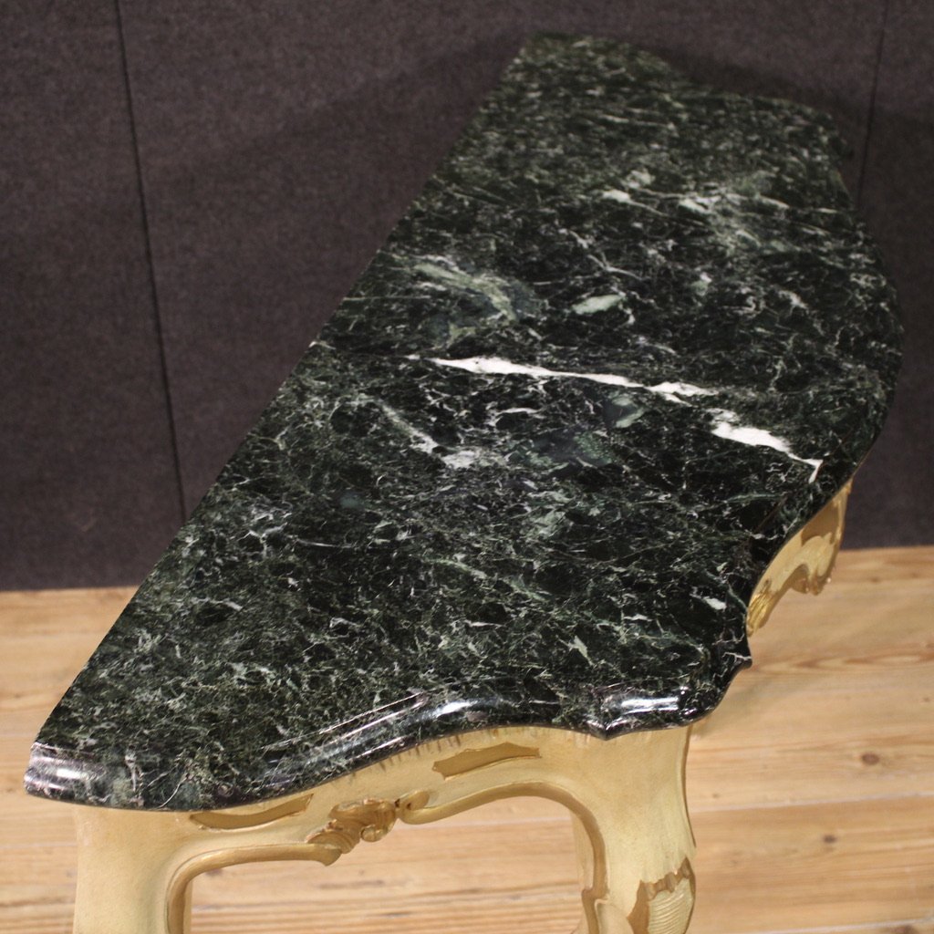 Console italiana laccata e dorata del XX secolo-photo-5