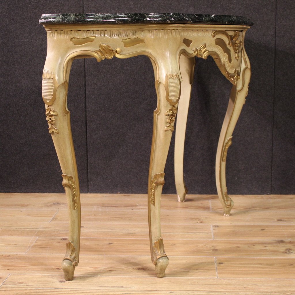 Console italiana laccata e dorata del XX secolo-photo-6