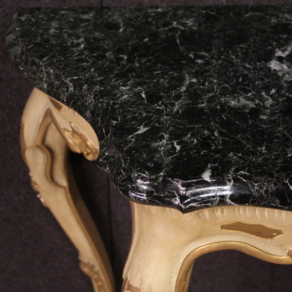 Console italiana laccata e dorata del XX secolo-photo-7