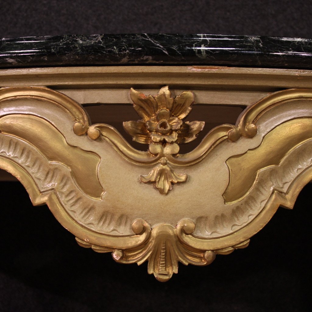 Console italiana laccata e dorata del XX secolo-photo-8
