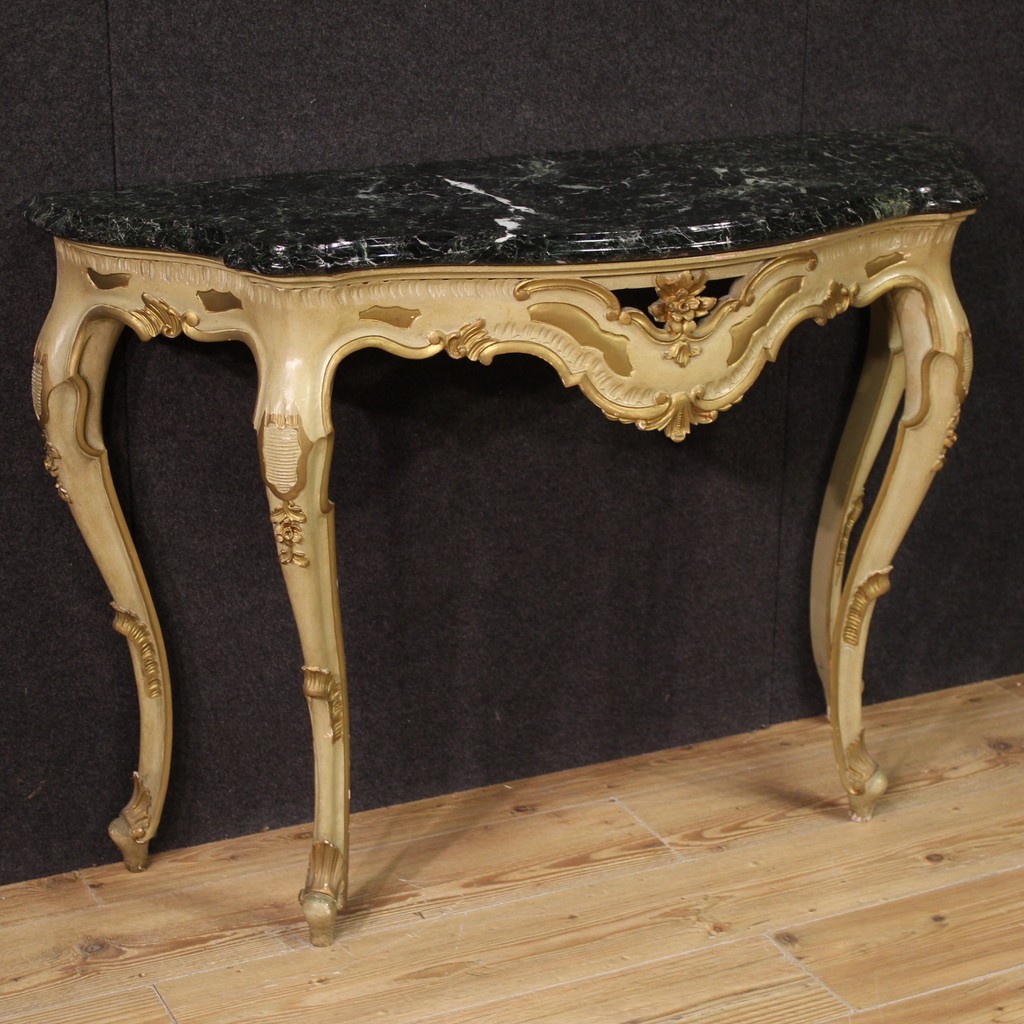 Console italiana laccata e dorata del XX secolo