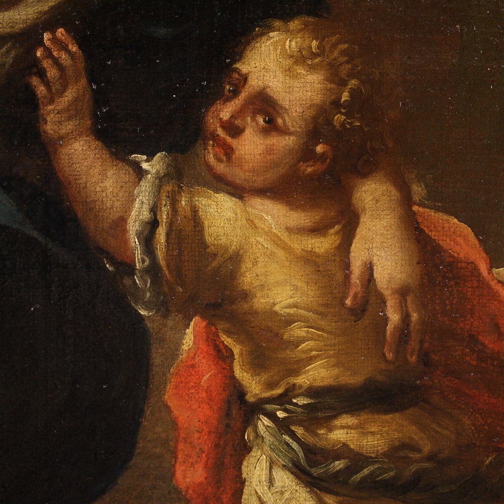 Grande dipinto italiano del XVII secolo, Tobiolo e L'Angelo-photo-4