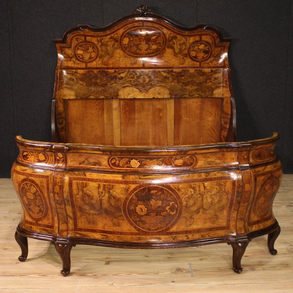Letto matrimoniale lombardo in stile Luigi XV del XX secolo-photo-3