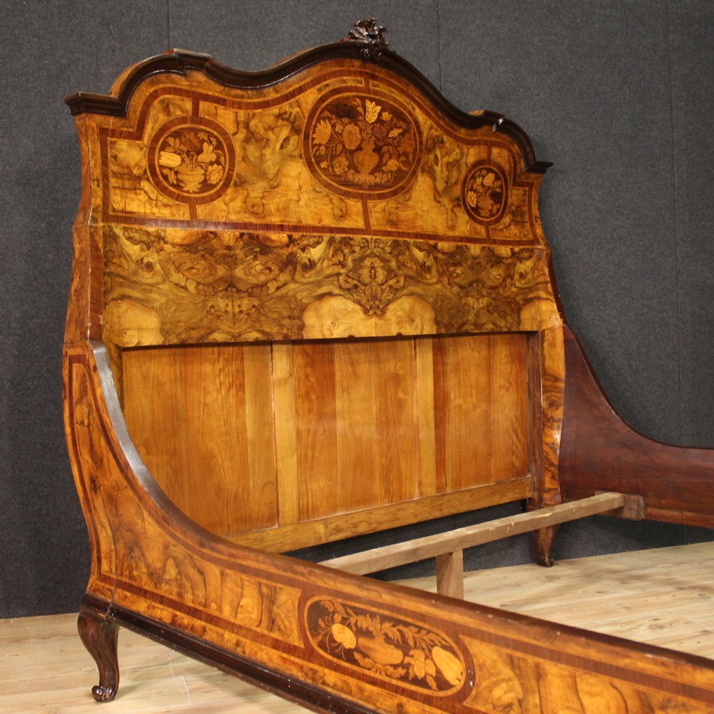 Letto matrimoniale lombardo in stile Luigi XV del XX secolo-photo-4