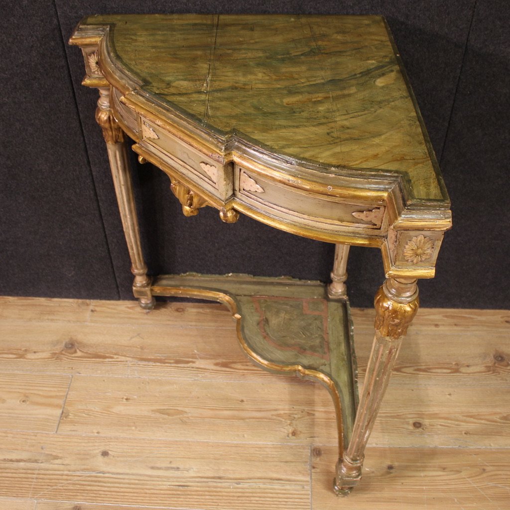 Angoliera italiana laccata in stile Luigi XVI del XX secolo-photo-3