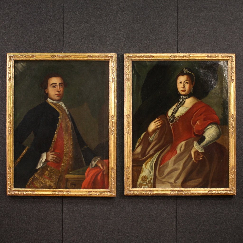 Grande quadro italiano del XVIII secolo, Ritratto di Dama-photo-1