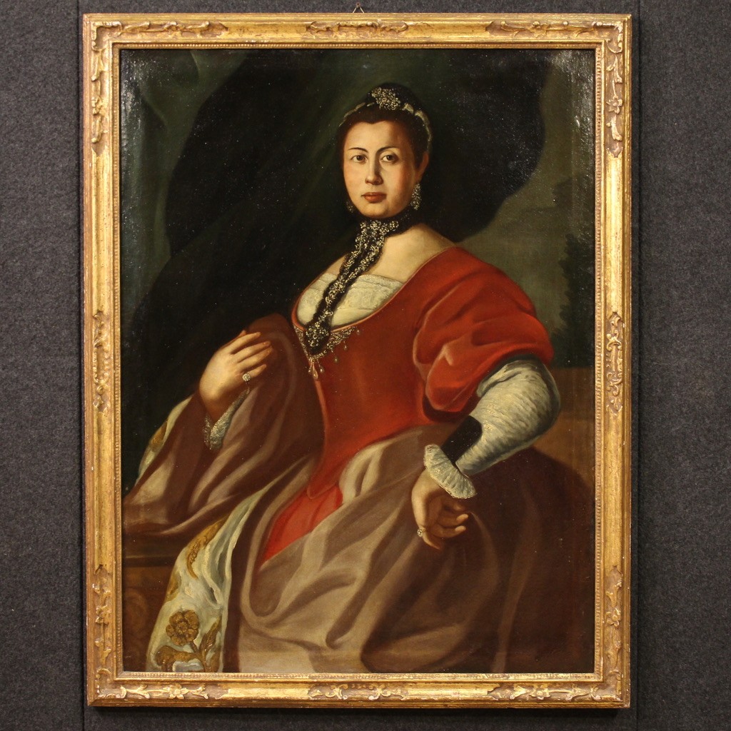 Grande quadro italiano del XVIII secolo, Ritratto di Dama