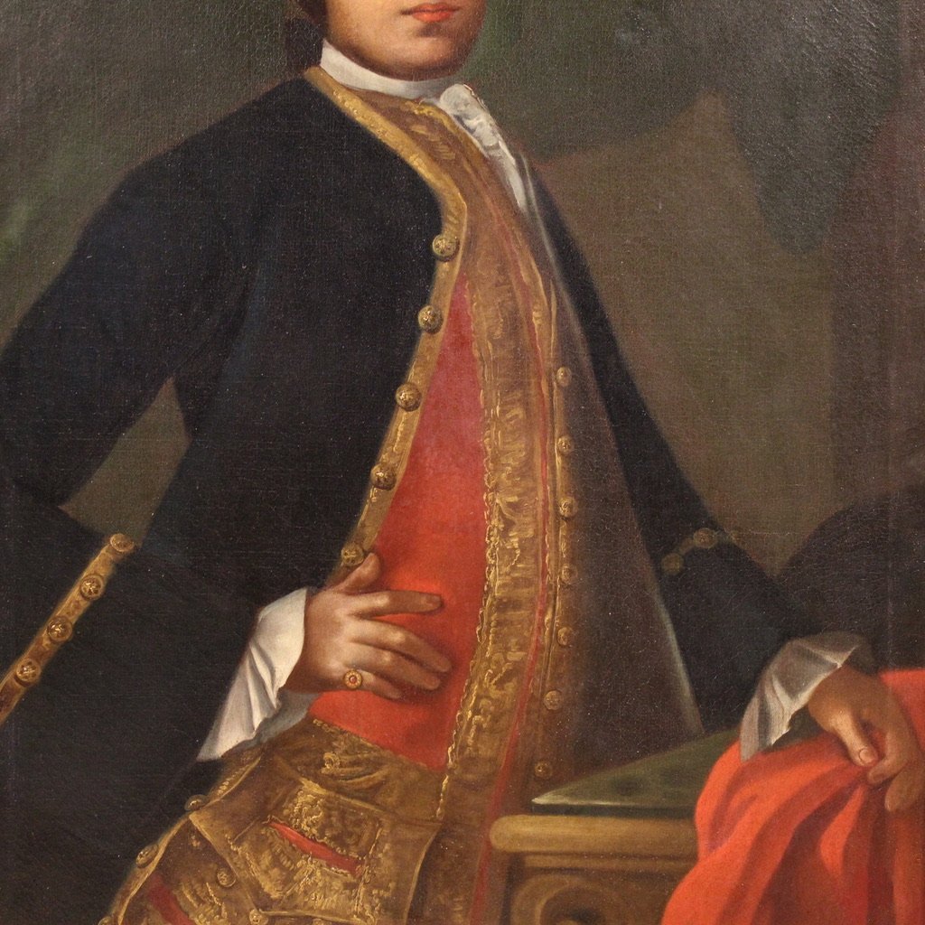Grande dipinto italiano del XVIII secolo, Ritratto di Gentiluomo-photo-1