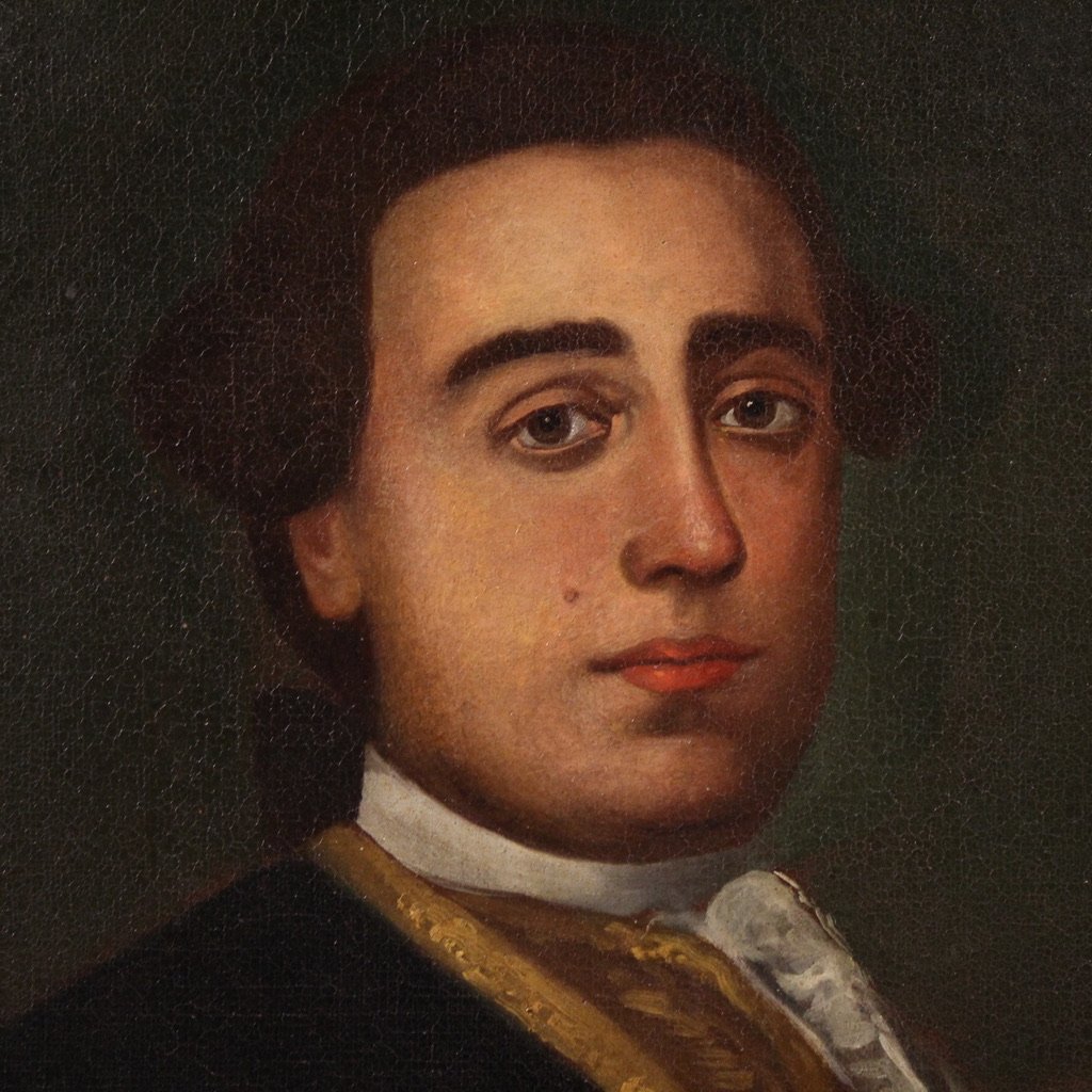 Grande dipinto italiano del XVIII secolo, Ritratto di Gentiluomo-photo-2