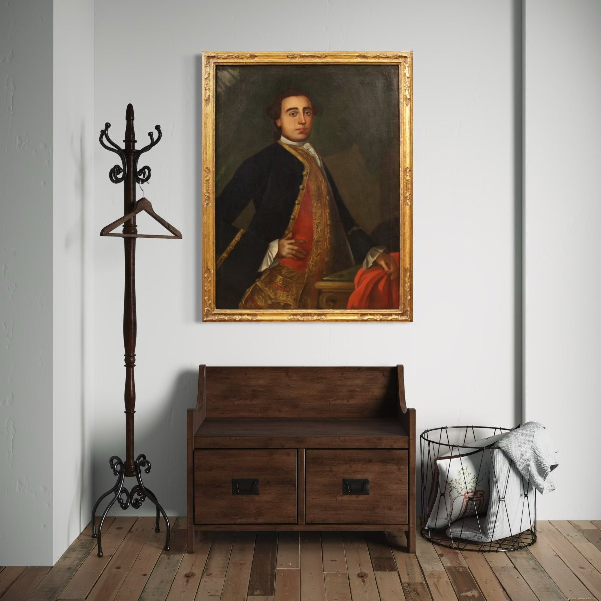 Grande dipinto italiano del XVIII secolo, Ritratto di Gentiluomo-photo-4