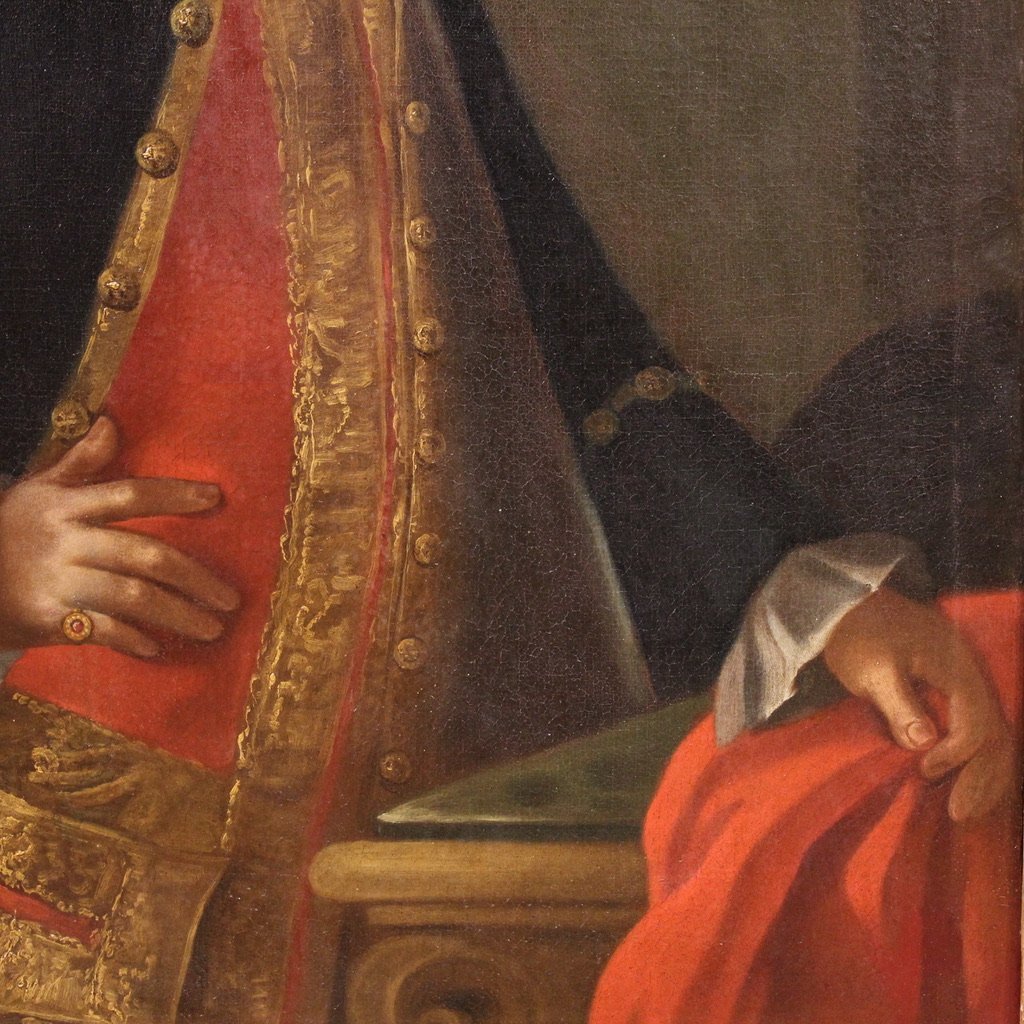 Grande dipinto italiano del XVIII secolo, Ritratto di Gentiluomo-photo-7