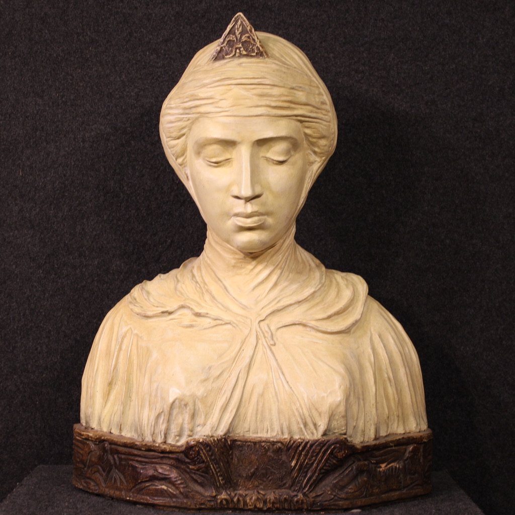Grande scultura in terracotta del XX secolo, Beatrice Portinari-photo-2