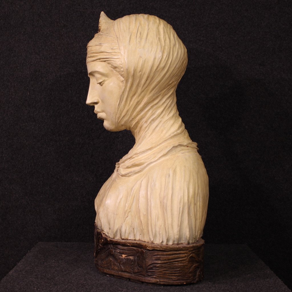 Grande scultura in terracotta del XX secolo, Beatrice Portinari-photo-4