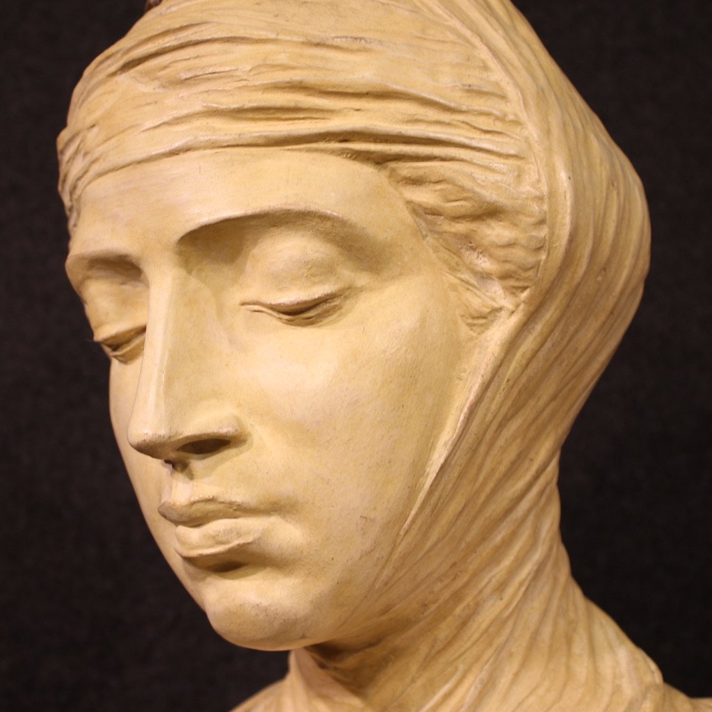 Grande scultura in terracotta del XX secolo, Beatrice Portinari-photo-2