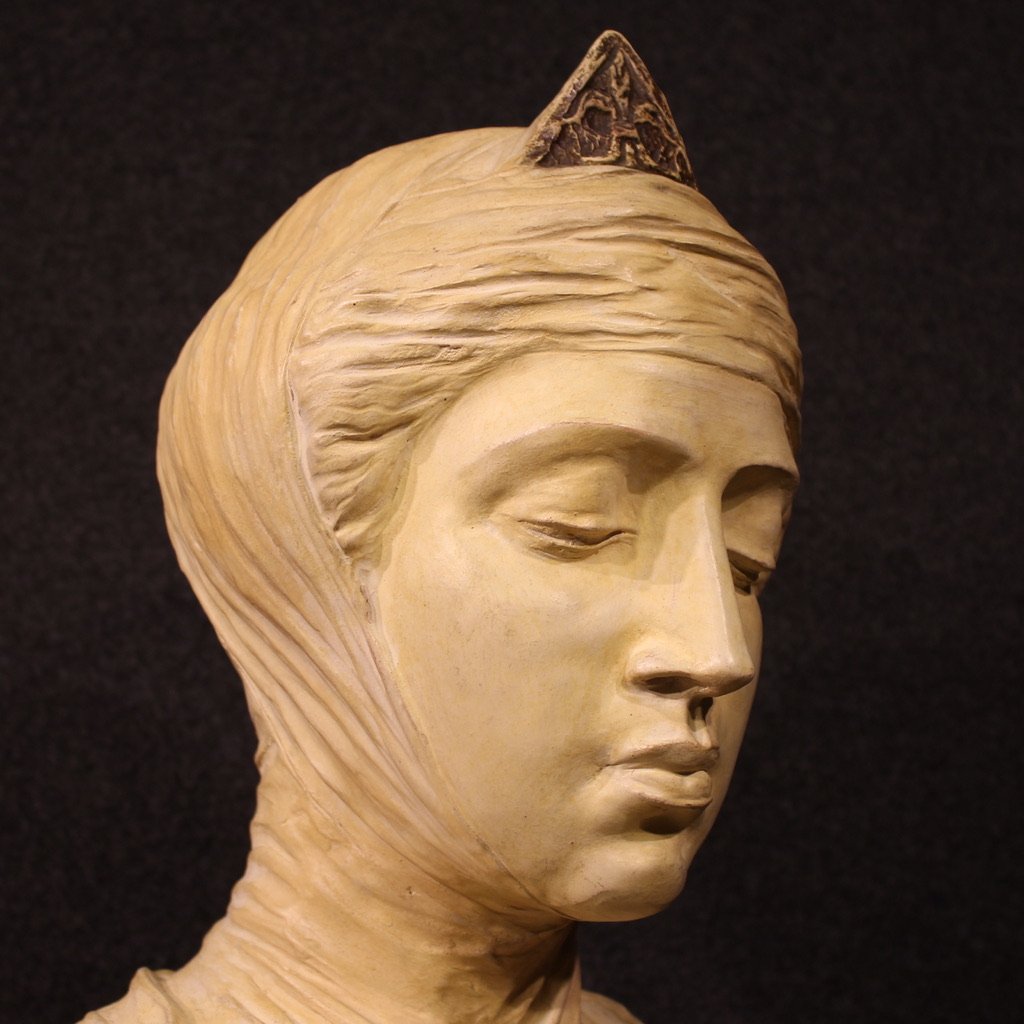 Grande scultura in terracotta del XX secolo, Beatrice Portinari-photo-6