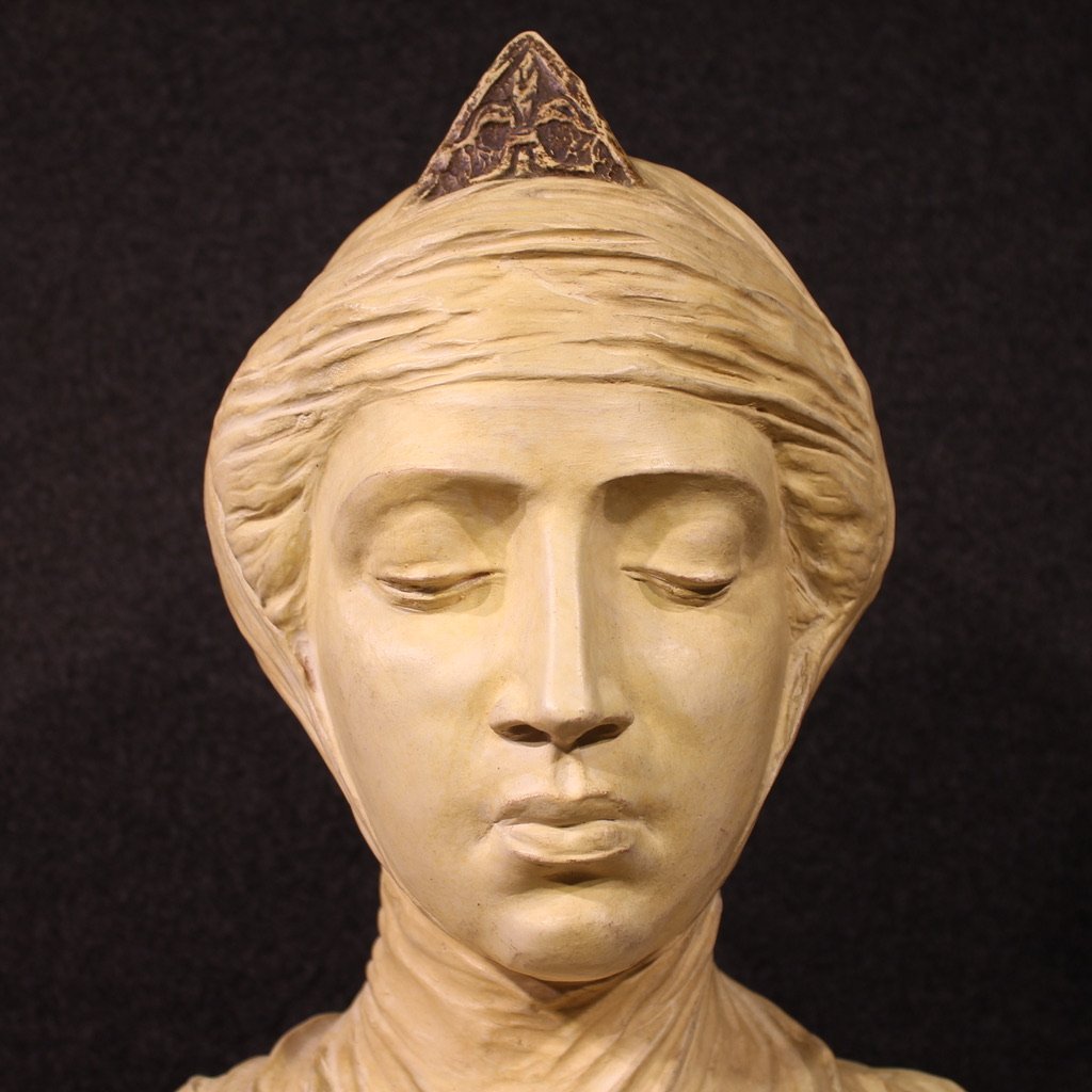 Grande scultura in terracotta del XX secolo, Beatrice Portinari-photo-8