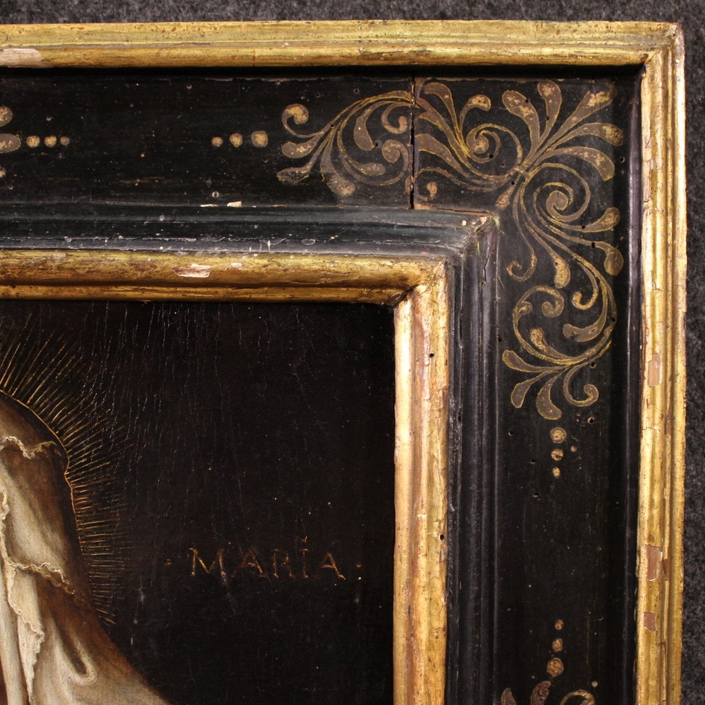 Dipinto su tavola del XVI secolo, Madonna col bambino-photo-5
