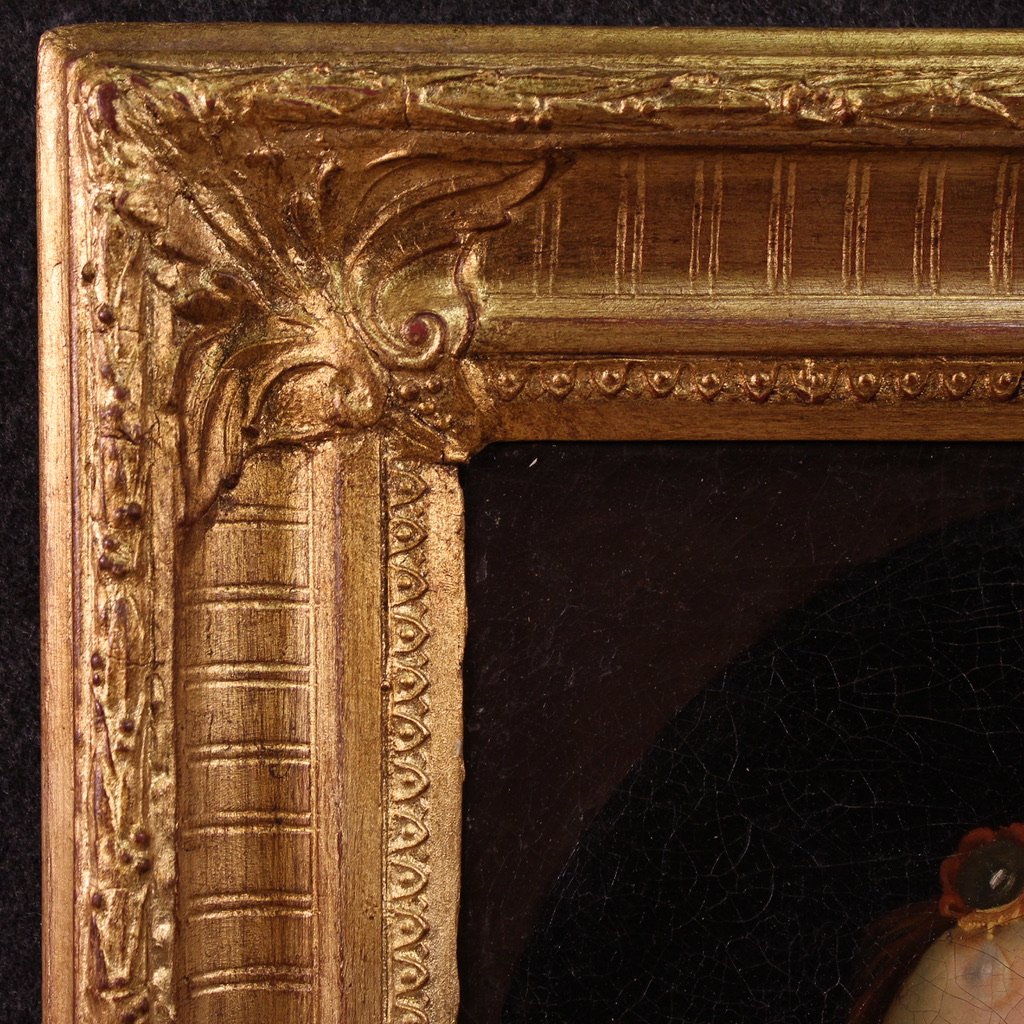 Ritratto di dama, quadro del XIX secolo-photo-3