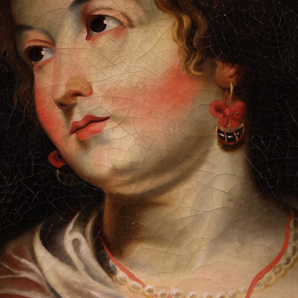 Ritratto di dama, quadro del XIX secolo-photo-5