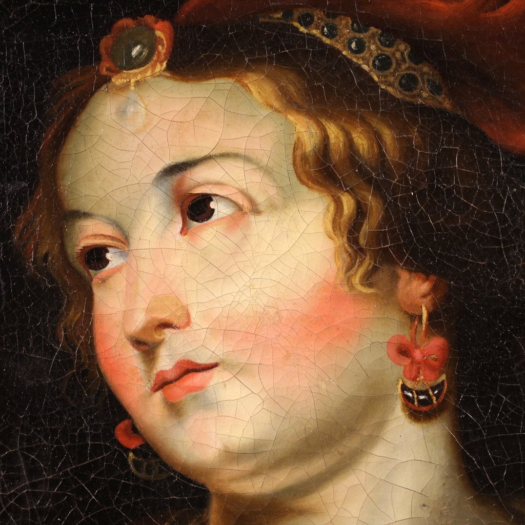 Ritratto di dama, quadro del XIX secolo-photo-7