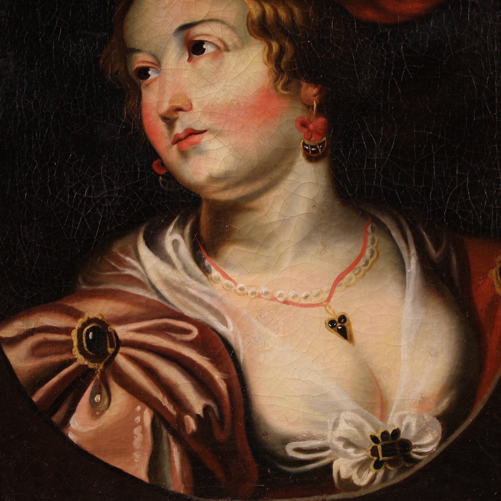 Ritratto di dama, quadro del XIX secolo-photo-8
