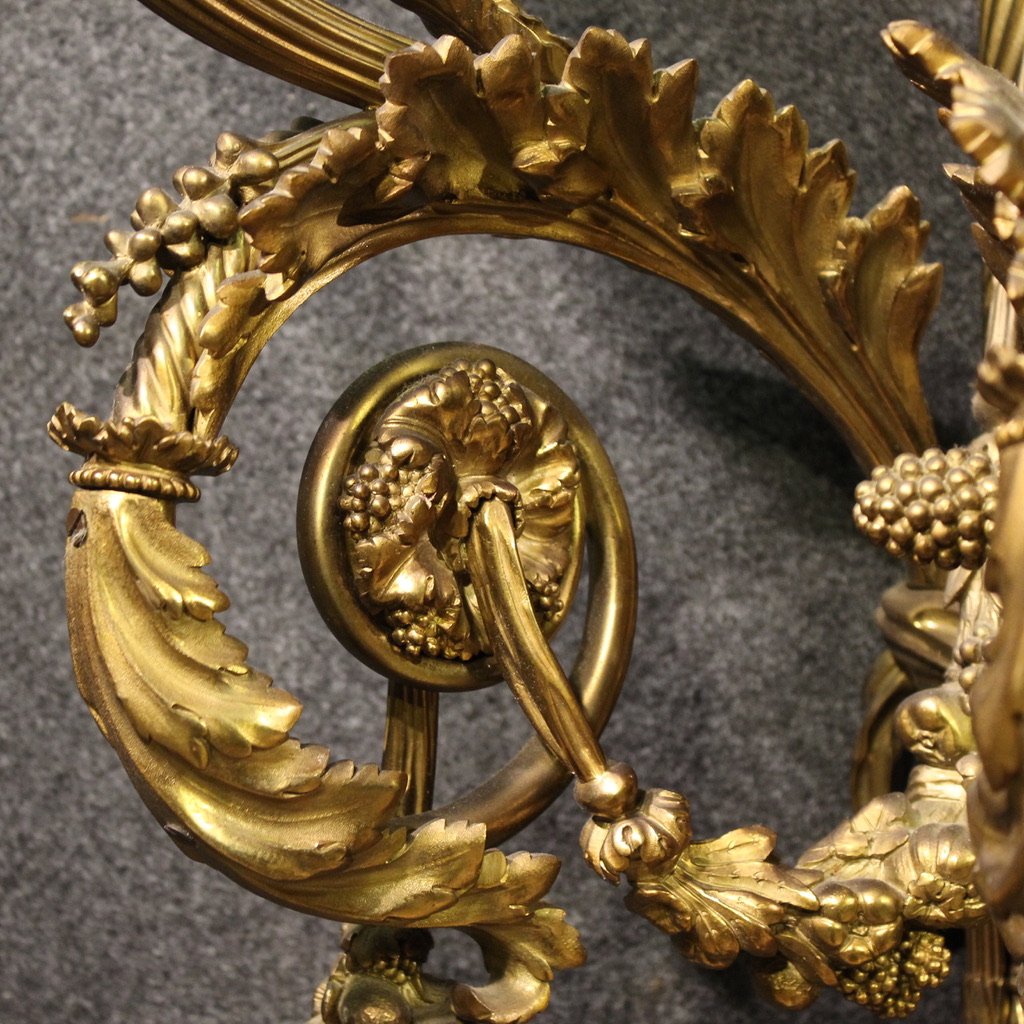Coppia di applique francesi in bronzo dorato stile Luigi XVI-photo-3