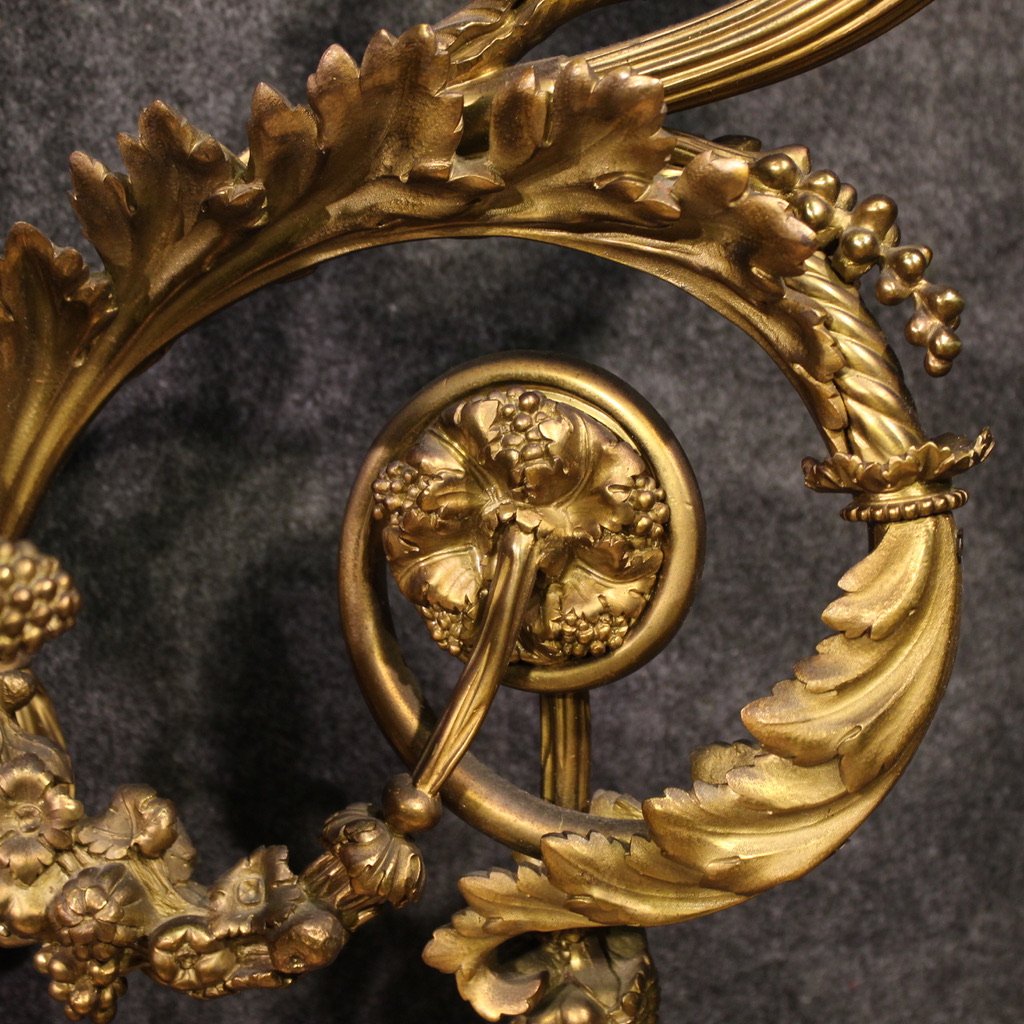 Coppia di applique francesi in bronzo dorato stile Luigi XVI-photo-7