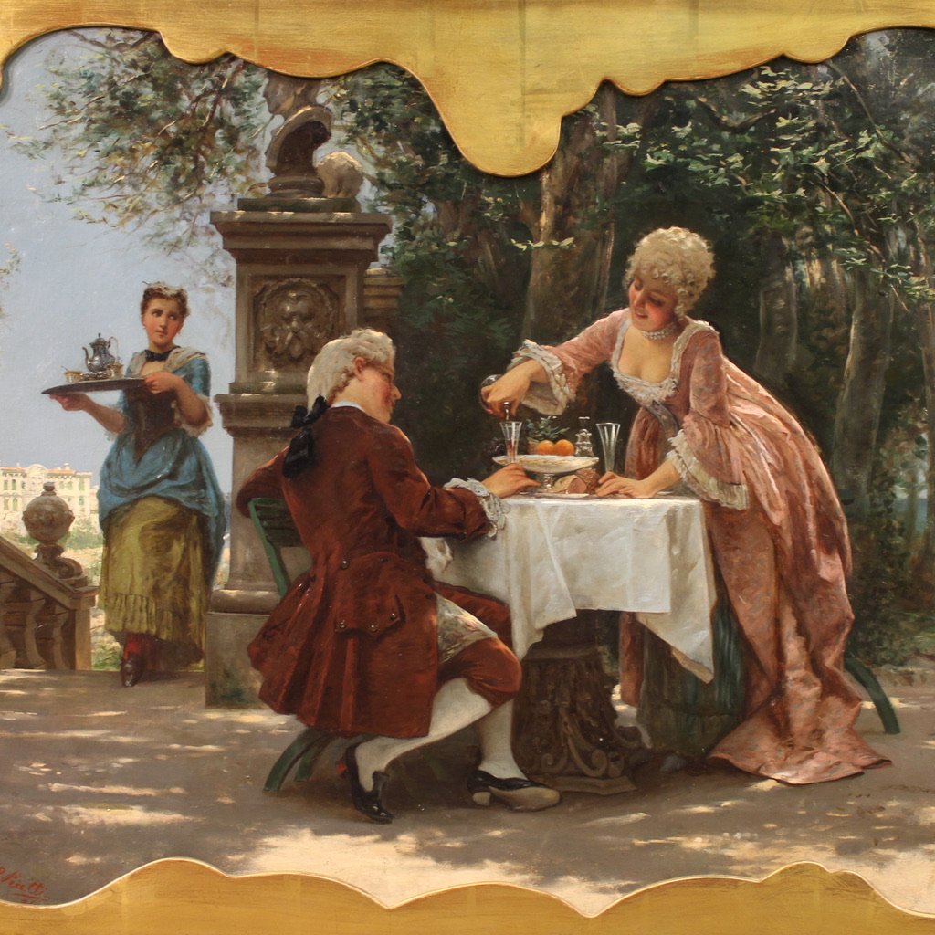 Grande dipinto del XIX secolo firmato Prospero Piatti-photo-3