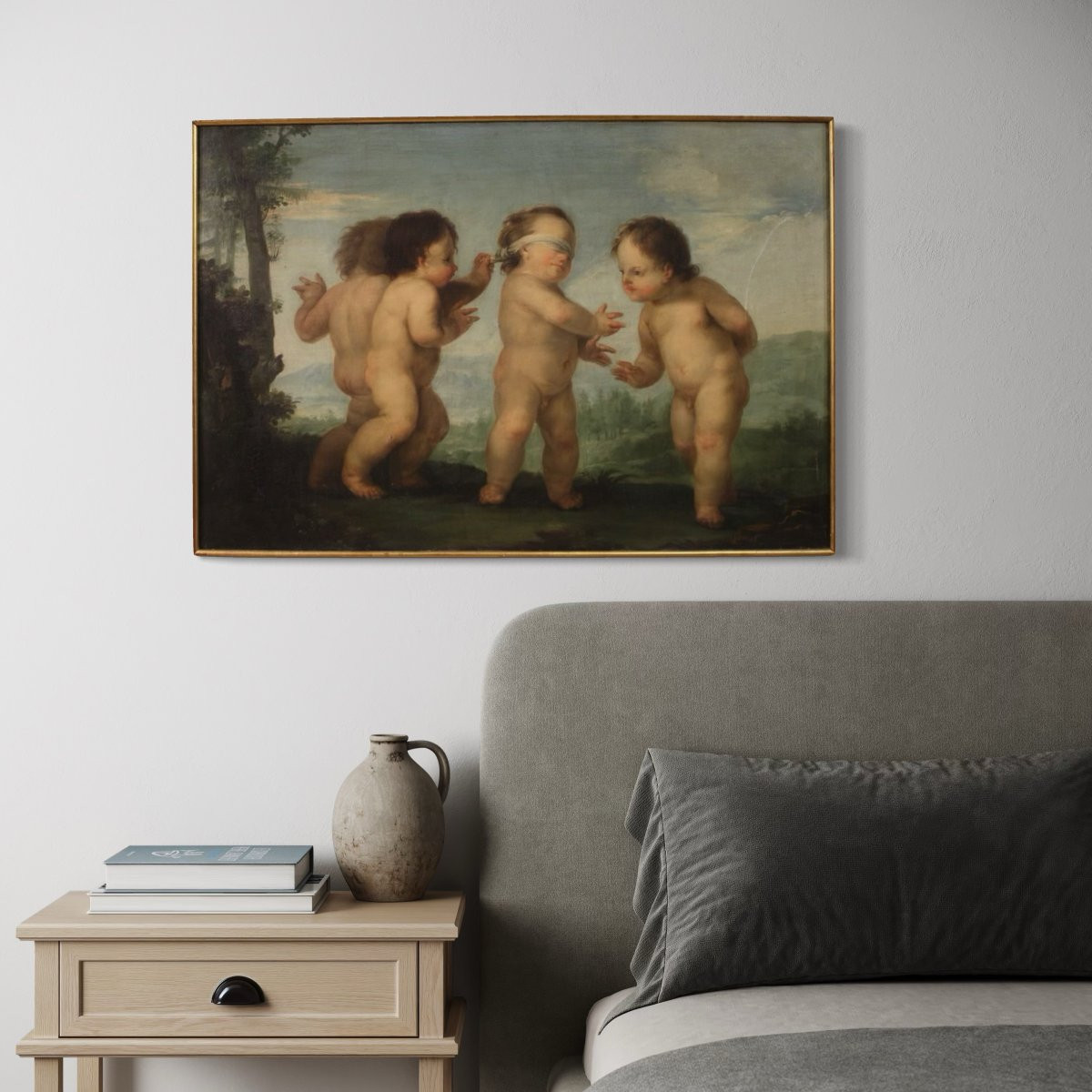 Dipinto Rococò del XVIII secolo, Gioco di Putti-photo-6