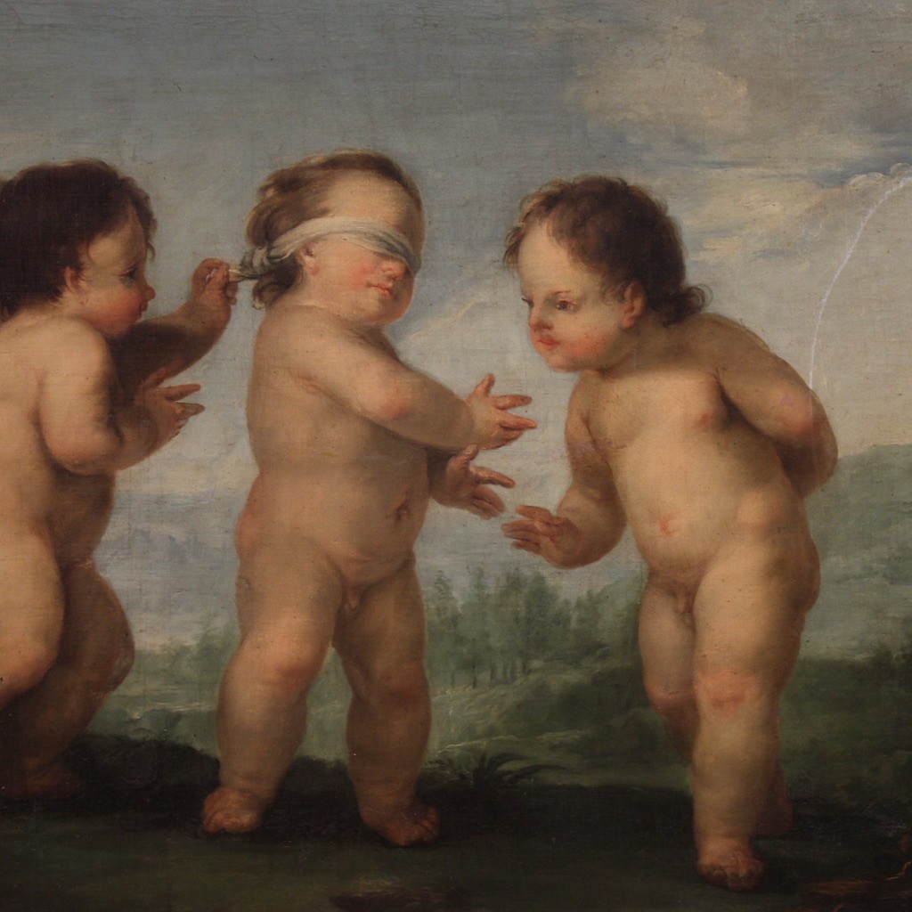 Dipinto Rococò del XVIII secolo, Gioco di Putti