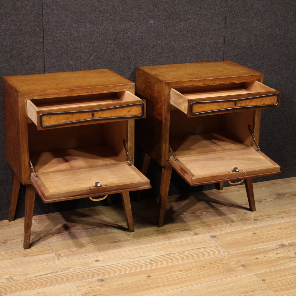 Coppia comodini italiani di design degli anni 70-photo-3