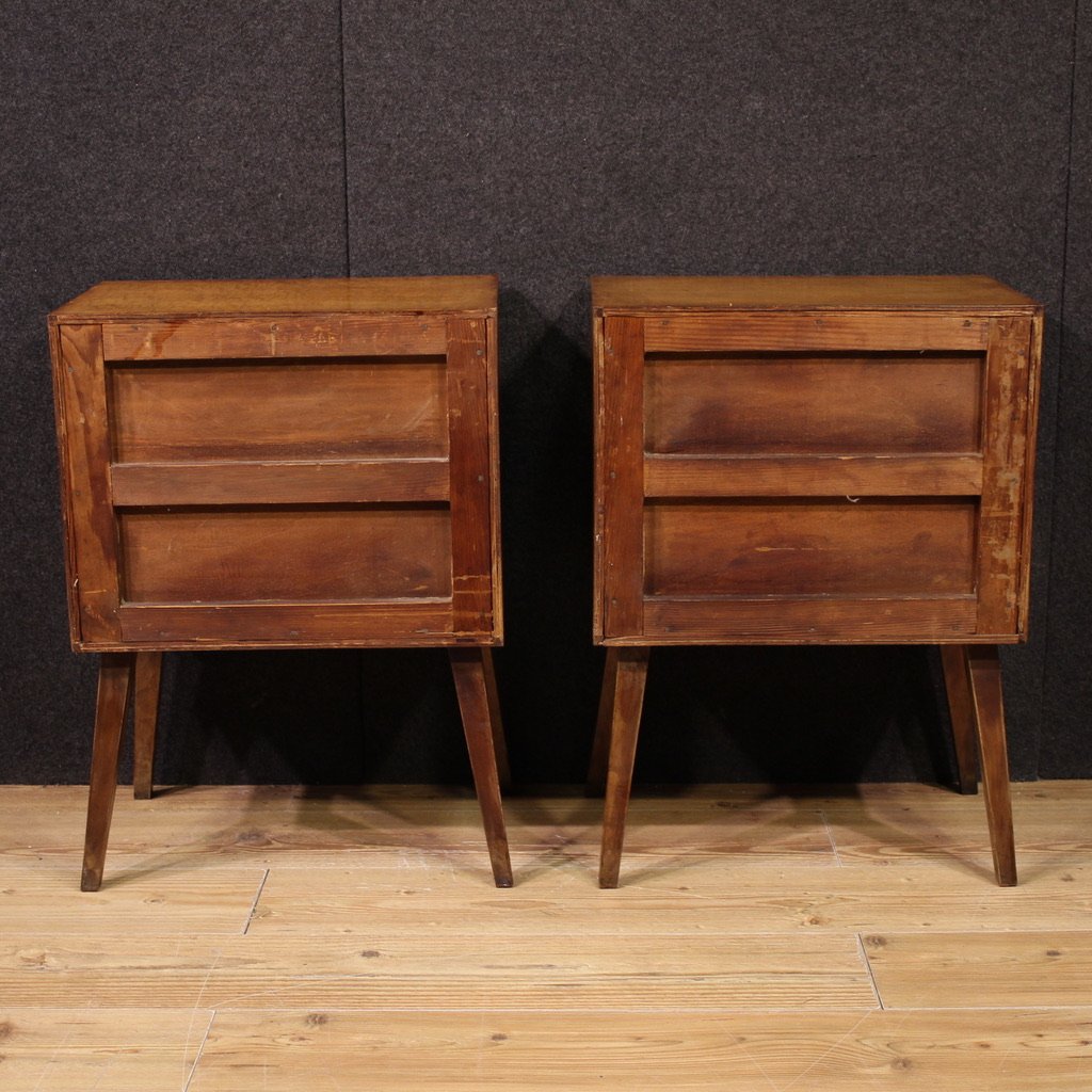 Coppia comodini italiani di design degli anni 70-photo-4