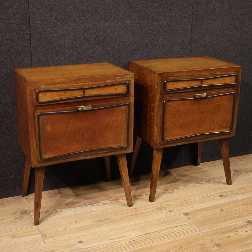 Coppia comodini italiani di design degli anni 70