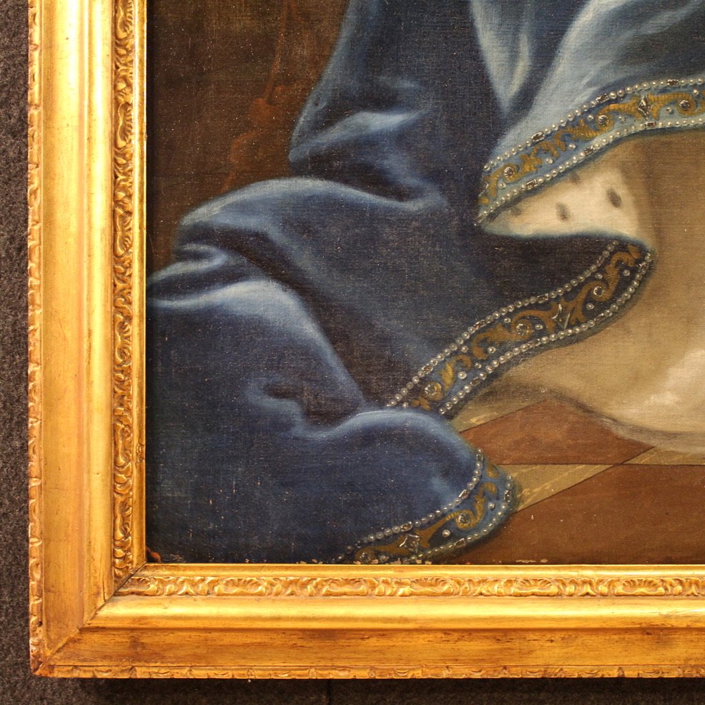 Grande dipinto del XVIII secolo, ritratto di giovane principessa-photo-5