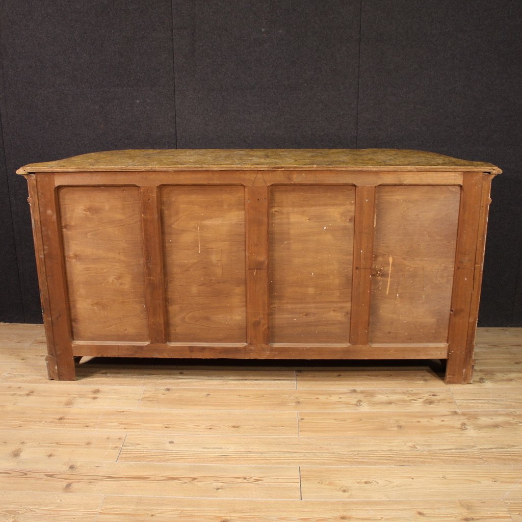 Grande credenza veneta laccata e dipinta del XX secolo-photo-4