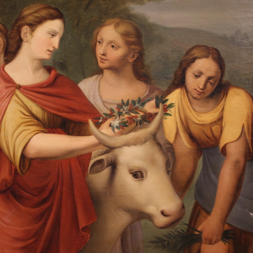 Grande quadro neoclassico del XIX secolo, Ratto di Europa-photo-3
