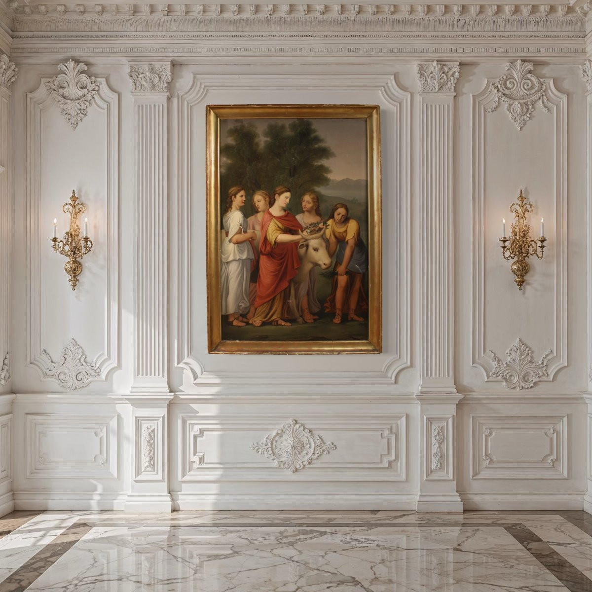 Grande quadro neoclassico del XIX secolo, Ratto di Europa-photo-2