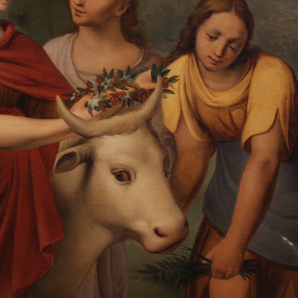 Grande quadro neoclassico del XIX secolo, Ratto di Europa-photo-6