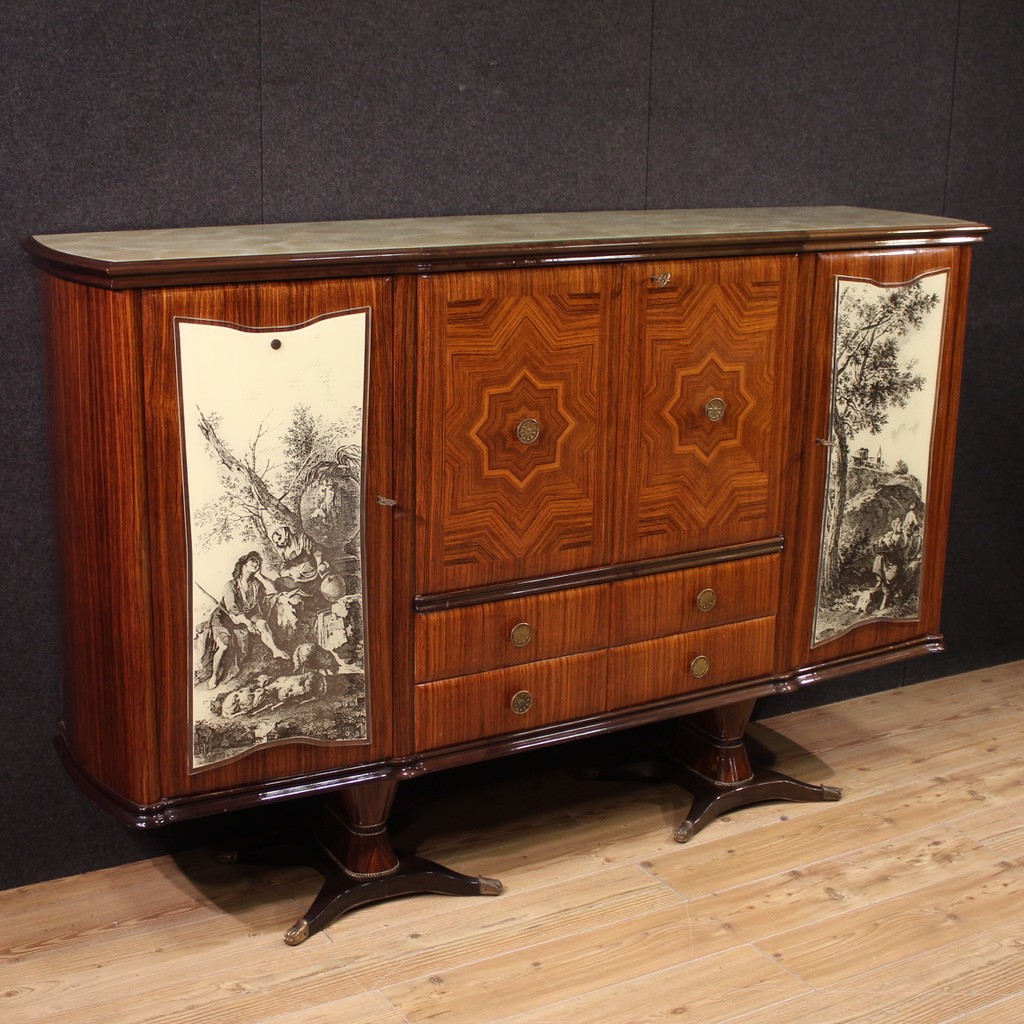Mobile bar di design italiano Fratelli Rigamonti Desio, Milano anni 40