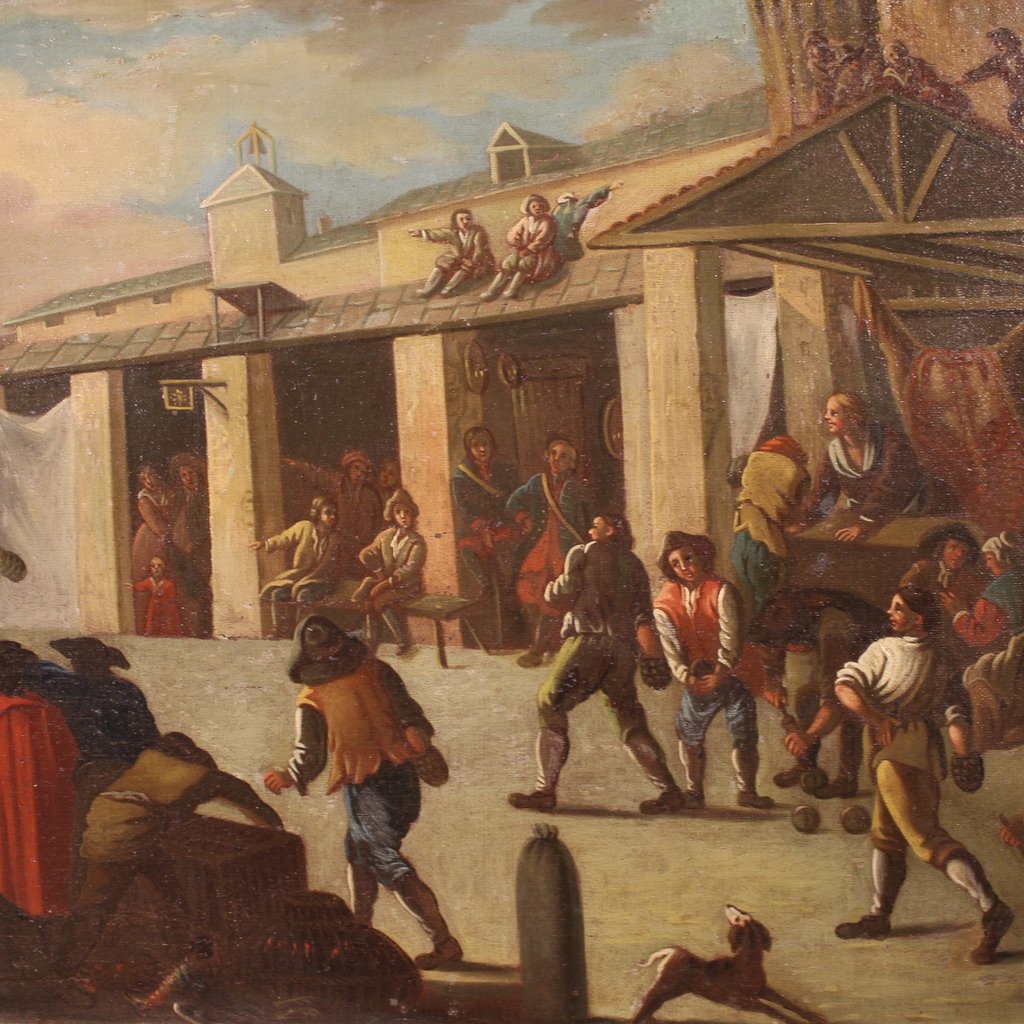 Dipinto italiano del XVIII secolo, scena di genere-photo-1