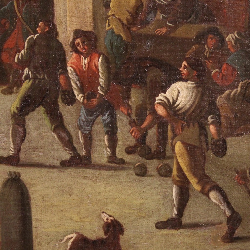 Dipinto italiano del XVIII secolo, scena di genere-photo-8