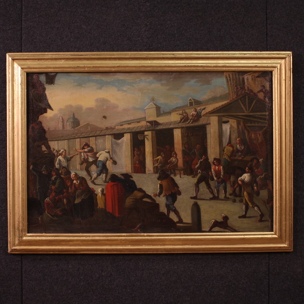 Dipinto italiano del XVIII secolo, scena di genere