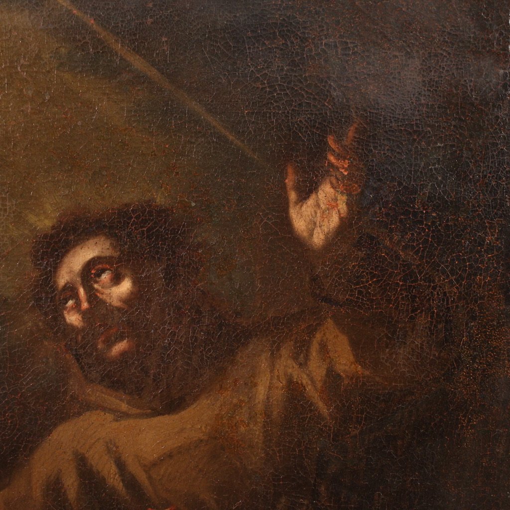 Dipinto religioso del XVII secolo, San Francesco d'Assisi-photo-3