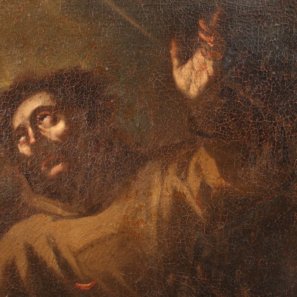 Dipinto religioso del XVII secolo, San Francesco d'Assisi-photo-7