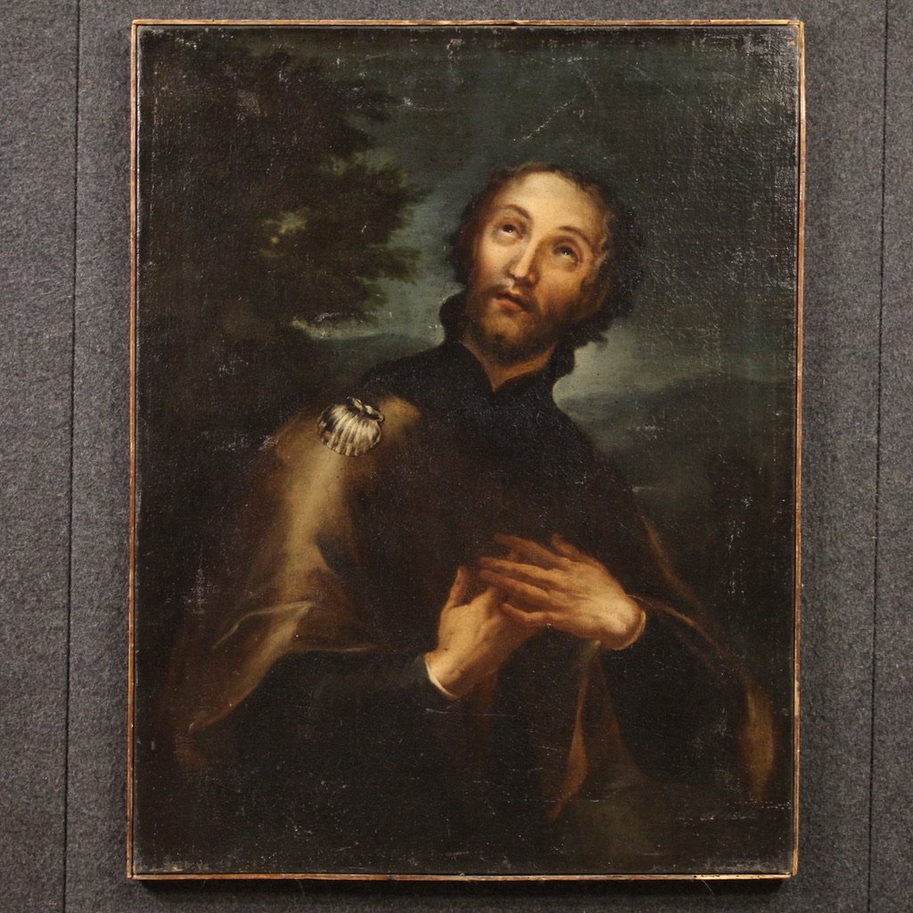 Grande dipinto religioso del XVII secolo, San Rocco-photo-2