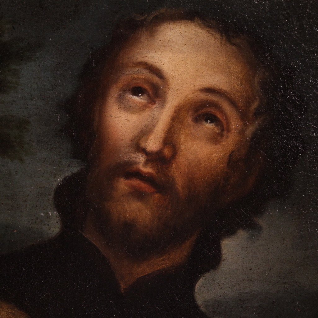 Grande dipinto religioso del XVII secolo, San Rocco-photo-4